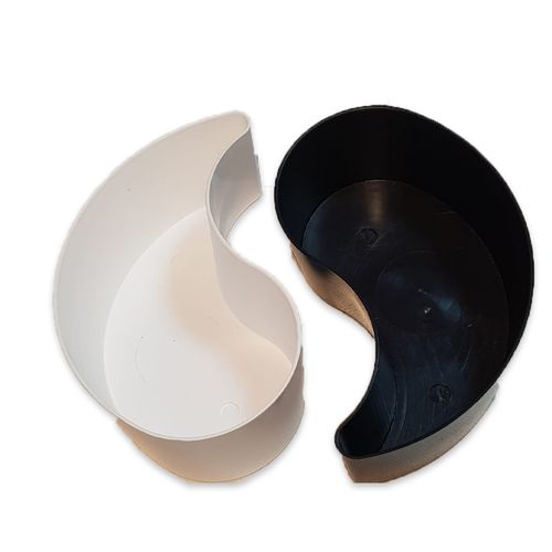 Maceta Plástico 20 Cm Blanco Negro Yin Yang Arte Y Naturaleza
