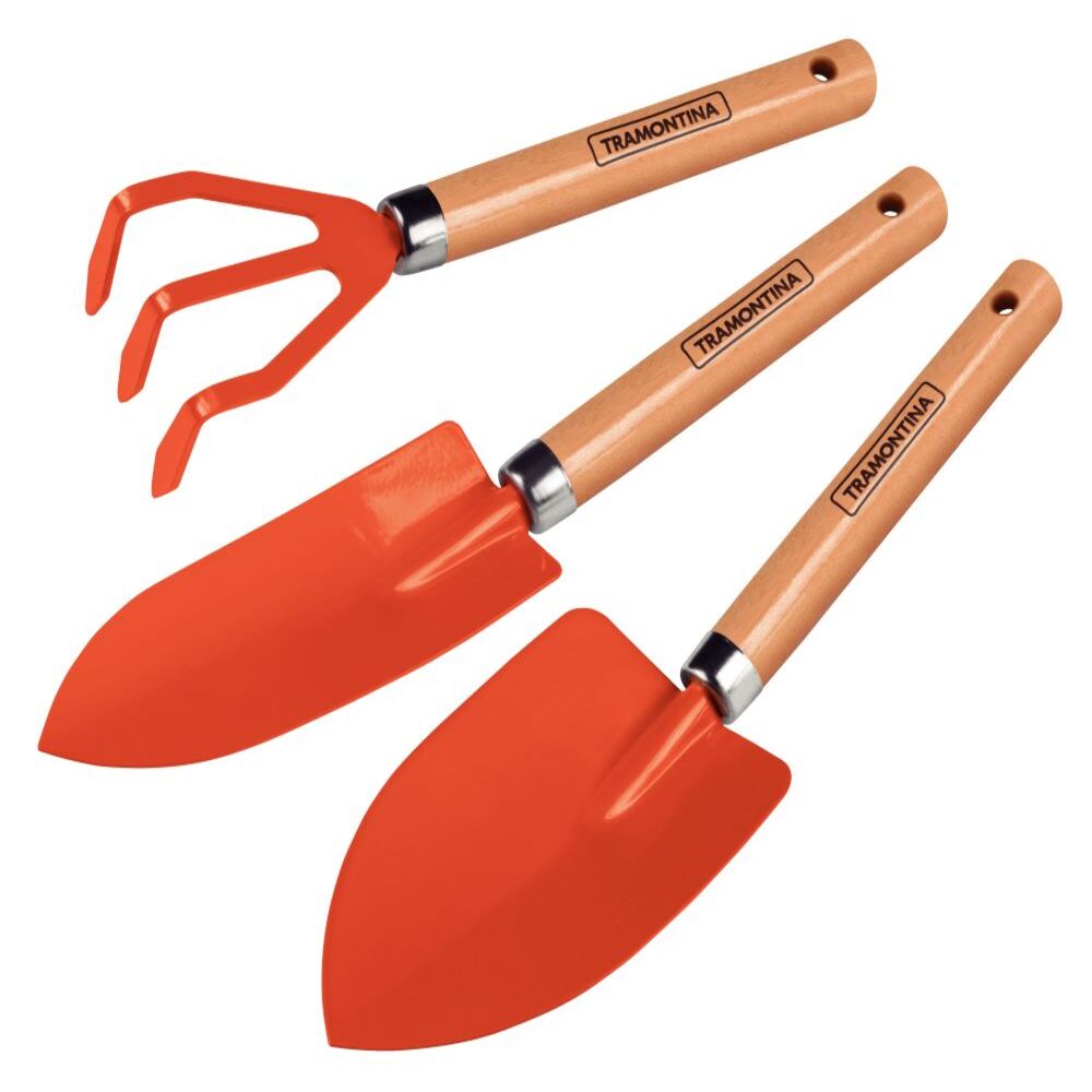 Set de Herramientas Jardinería Metal y Madera 3 Piezas Tramontina