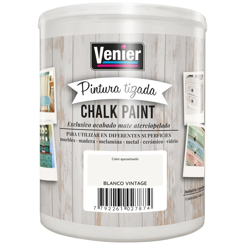 Chalk Paint Blanco Vintage 1 Lt Venier Pintura Tizada