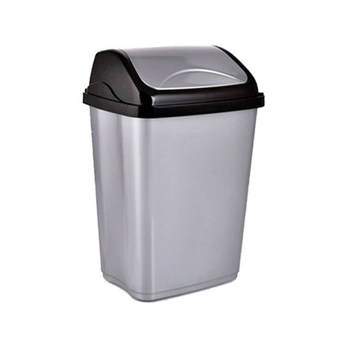 basurero plast tapa vaiven 5lt plateado