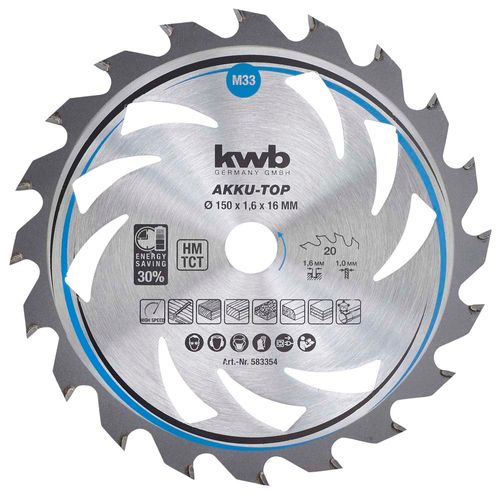 Disco Sierra Circular 150x16x1.6 Mm M33 KWB