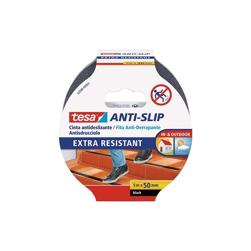 Cinta Antideslizante Pvc 50 Mm X 5 Mts Negro Tesa
