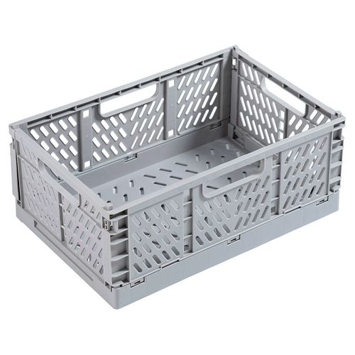 Canasto Organizador Plegable 30.5x19.7 Cm Polipropileno Gris Cotidiana