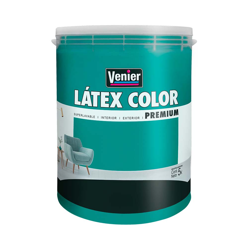 Pintura Látex Interior/Exterior Turquesa Mate 5 Kg Venier