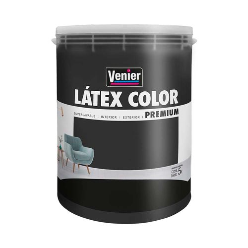 Pintura Látex Interior/Exterior Negro Elegante Mate 5 Kg Venier