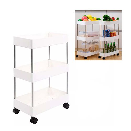 Carro Organizador Aluminio y Plástico 40x12x60 Cm Blanco Lucomex