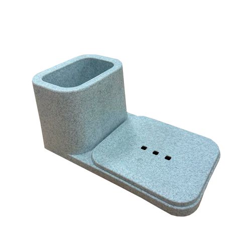 Jabonera con Organizador Plástico Gris 18,6x10,4 Cm Buply