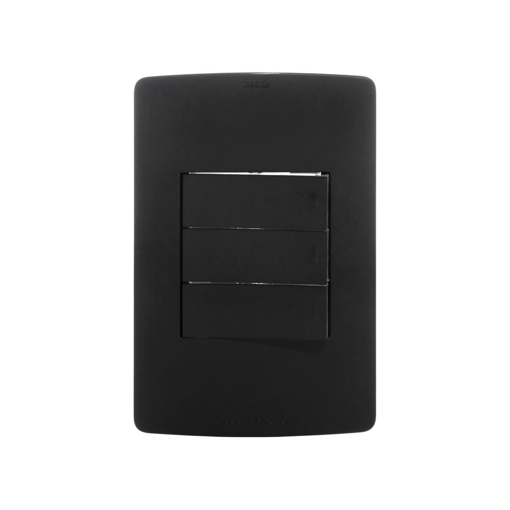 Línea Armada 3 Interruptores Negro 10A Silight Sica
