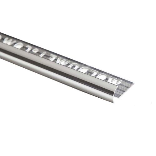Guardacanto 2,5 Mt Aluminio Plata Brillo Moldumet
