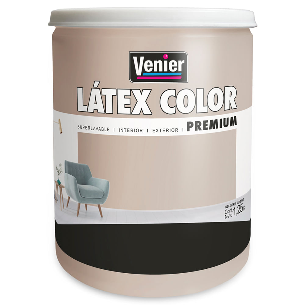 Pintura Látex Interior/Exterior Gris Mate 1,25 Lts Venier