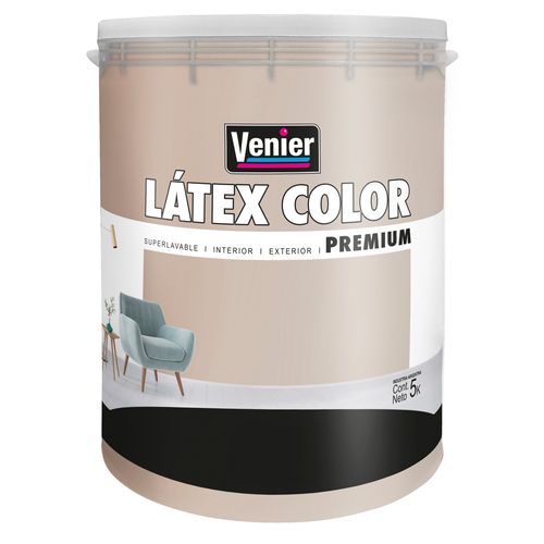 Pintura Látex Interior/Exterior Gris Mate 5 Lts Venier