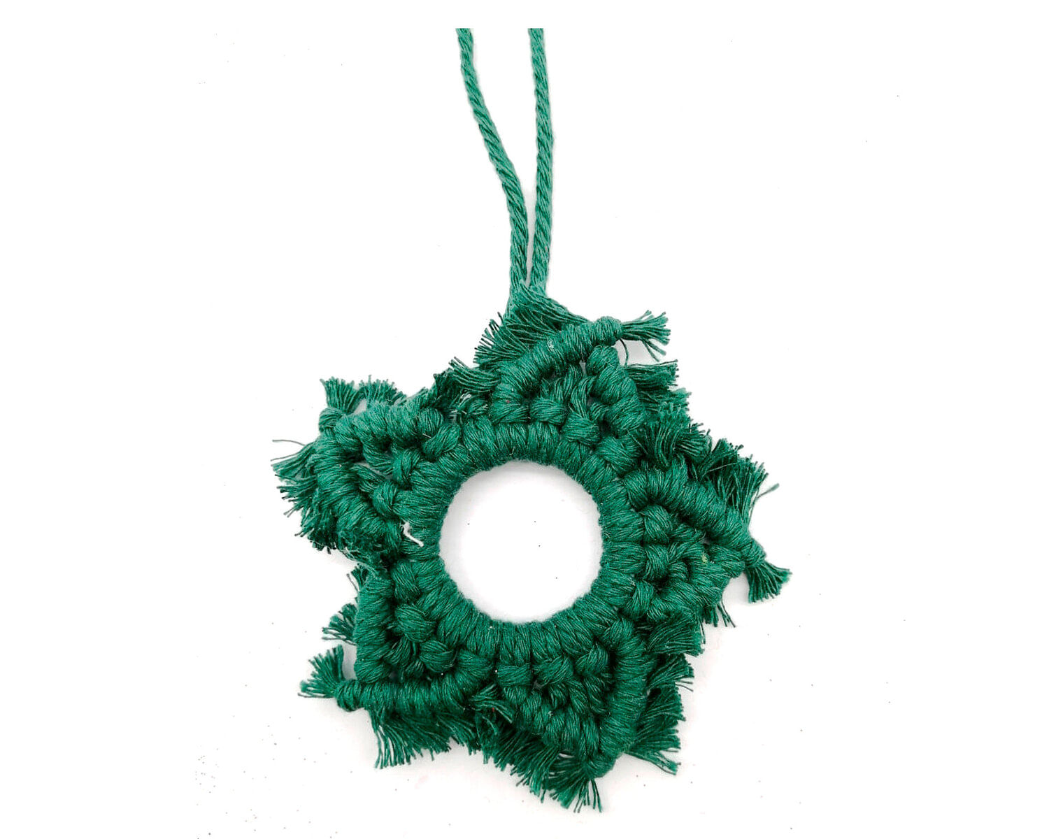 Estrella Macramé Verde 12x12 Cm Cotidiana