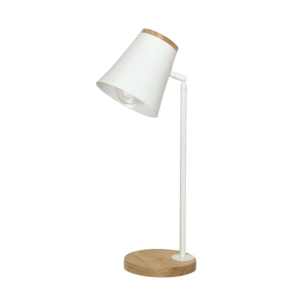 Lámpara Escritorio E27 Blanco Madera A43 Carilux