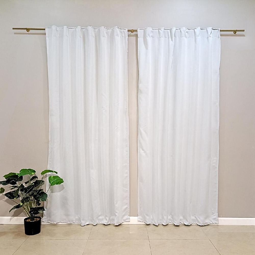 Cortina Blackout Poliester Blanco 140x210 Cm Blanco Paris