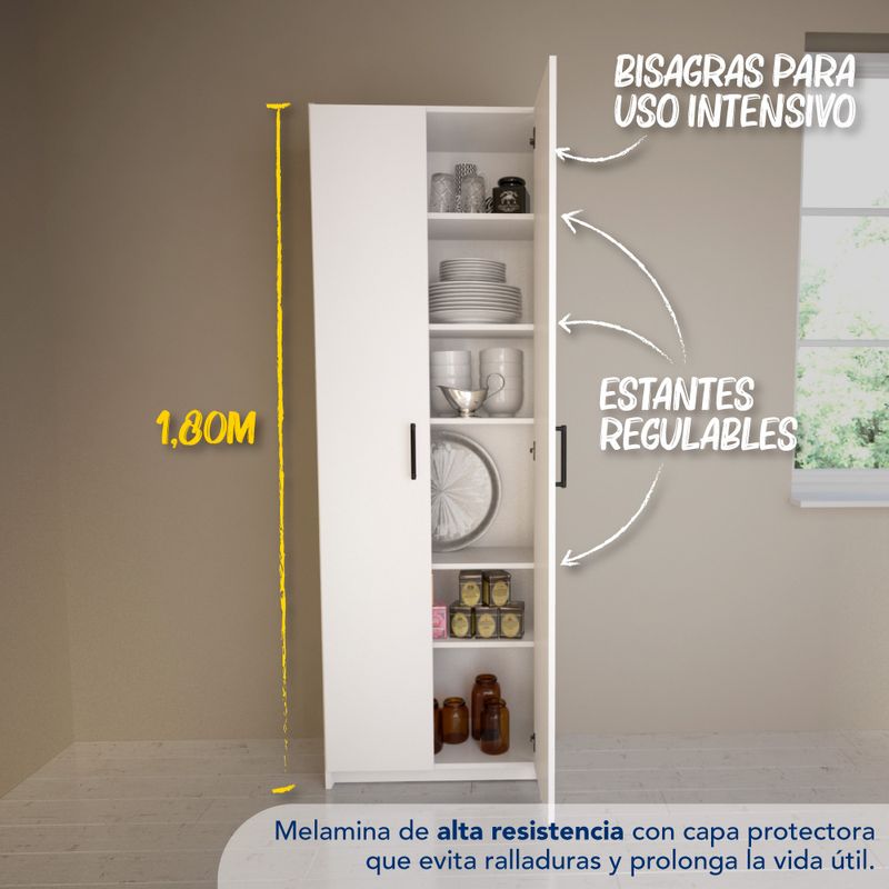 Despensero Mueble Organizador Para Cocina Melamina 2 Puertas