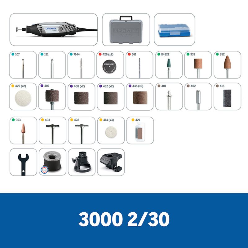 Mini Torno Manual Dremel 3000 2/30 130w Kit Con 30 Accesorios