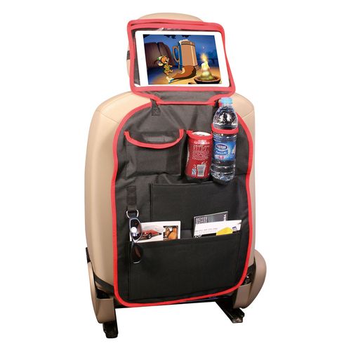 Organizador de Asiento Negro con Porta Tablet 64x41 Cm Poliester Dratak