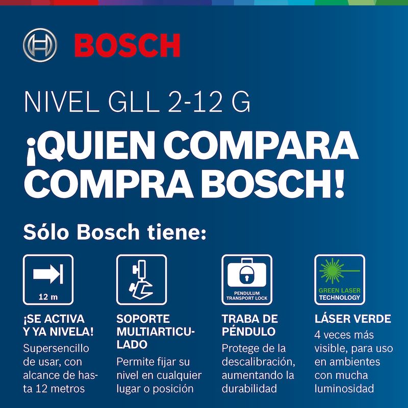 Nivel Laser De Líneas Bosch Gll 2-12 G Professional