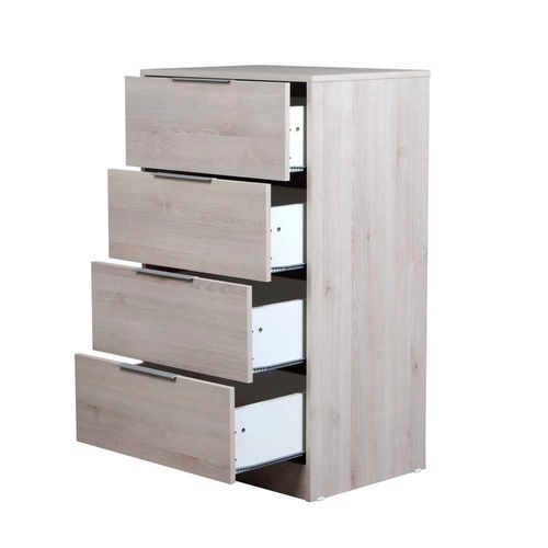 Cajonera 101x59,2x42,8 Cm Pino Blanco 4 Cajones Murano Ricchezze