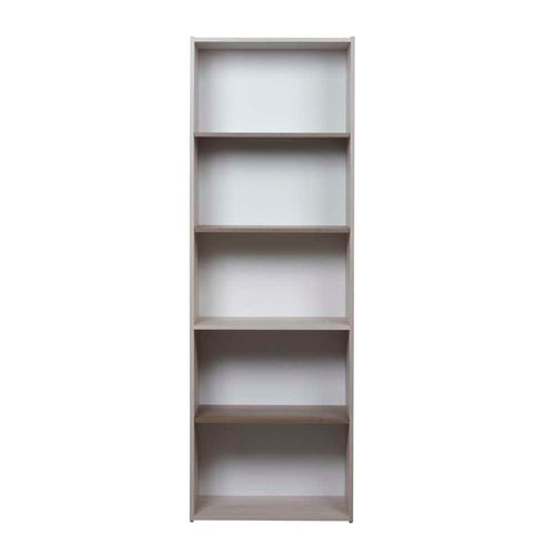 Biblioteca 5 Estantes 180x60x30 Cm Melamina Blanco Pino Mesina Ricchezze
