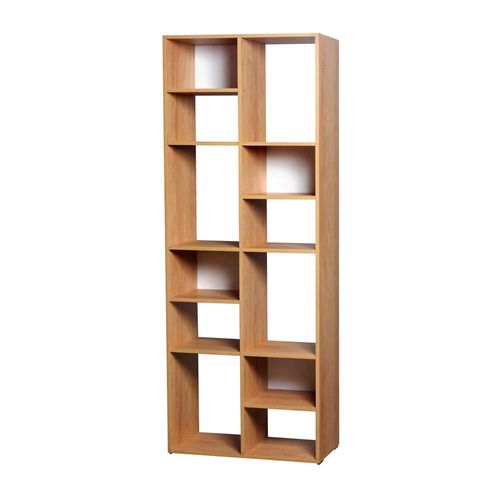 Biblioteca 68x39x180Cm Melamina Hickory Otto Ricchezze