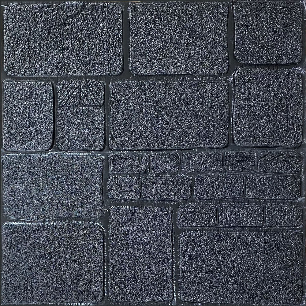 Placa Decorativa 3D Autoadhesiva Piedra Negra 70 Cm Muresco