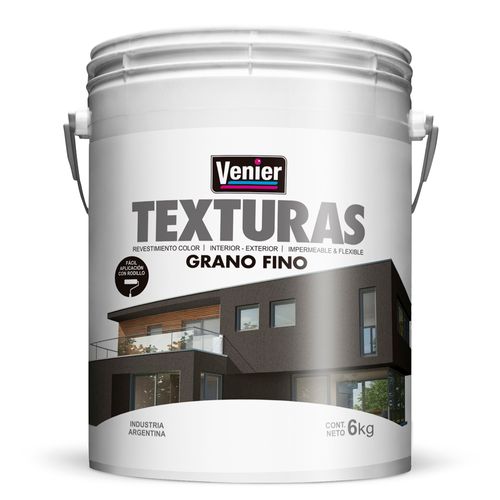 Revestimiento Texturado Gris Mate 6 Kg Interior/Exterior Venier