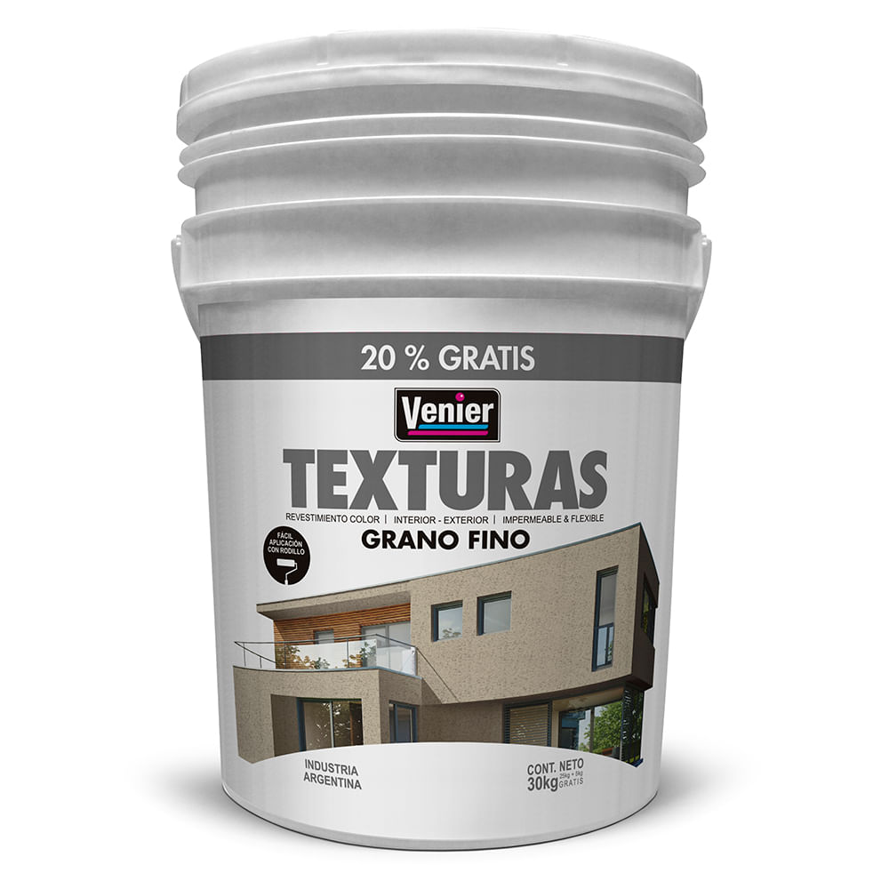 Revestimiento Texturado Greige Mate Grano Fino 30 Kg Venier