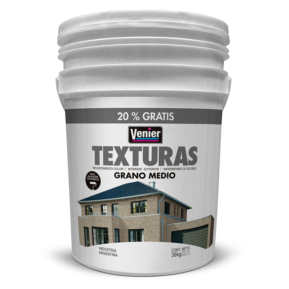 Revestimiento Texturado Greige Grano Medio 30 Kg Venier