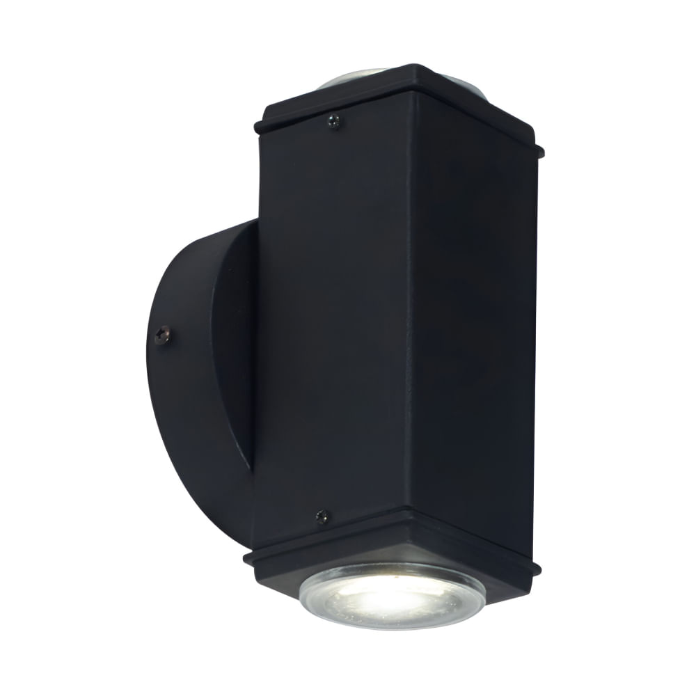 Aplique Unidireccional PVC GU10 LED Luz Cálida Negro Faroluz