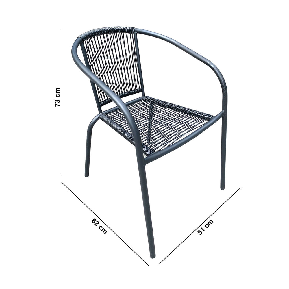 Silla jardín Outzen Leónidas negro easy.ar Easy