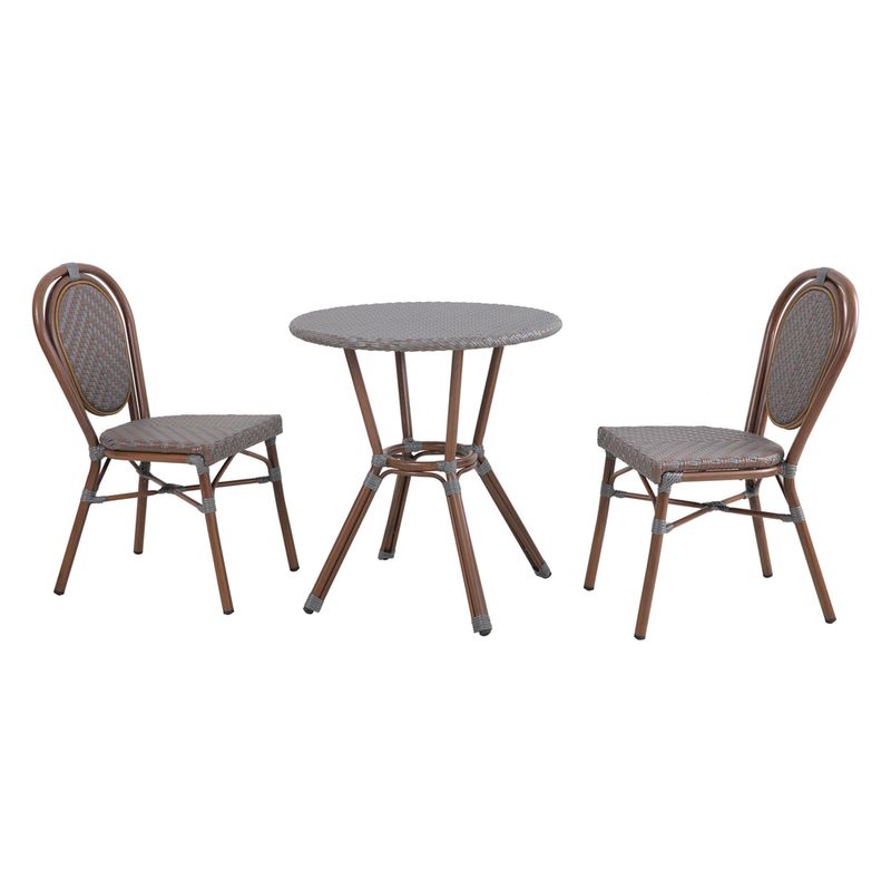 Set terraza Outzen Parisina gris 2 personas easy.ar Easy