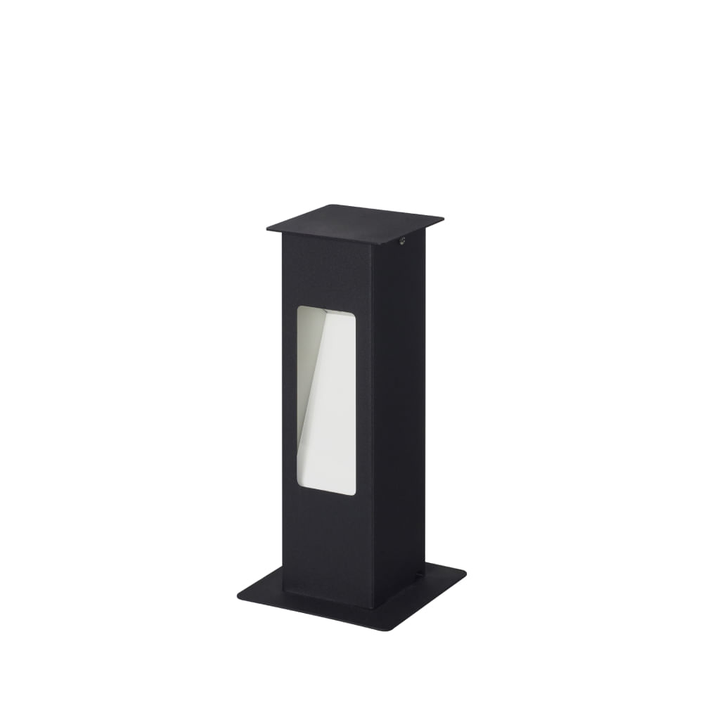 Farol Sendero LED 30 Cm Chapa Negro Texturado Ferrolux