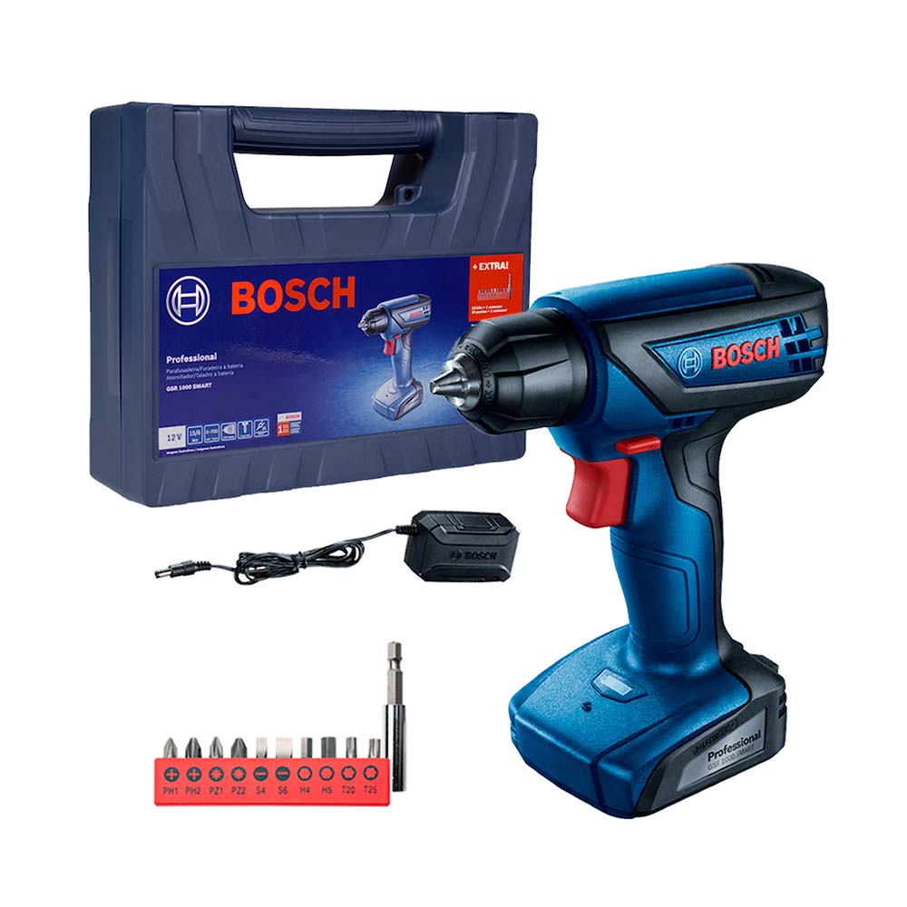 Taladro Atornillador 12V 6 Mm + Maletín GSR 1000 Smart Bosch