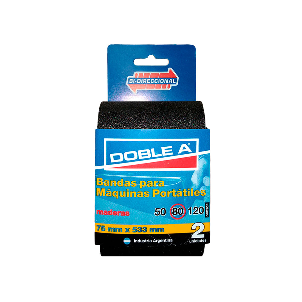 Lija de Banda 75x533 Mm Grano 80 2 Un Doble A