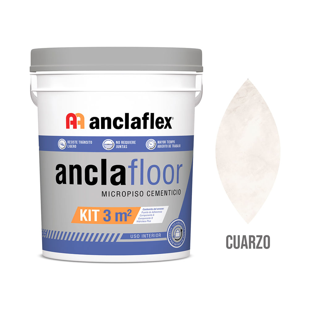 Kit Micropiso Cementicio 3 M2 Cuarzo 4.5 Kg Anclafloor