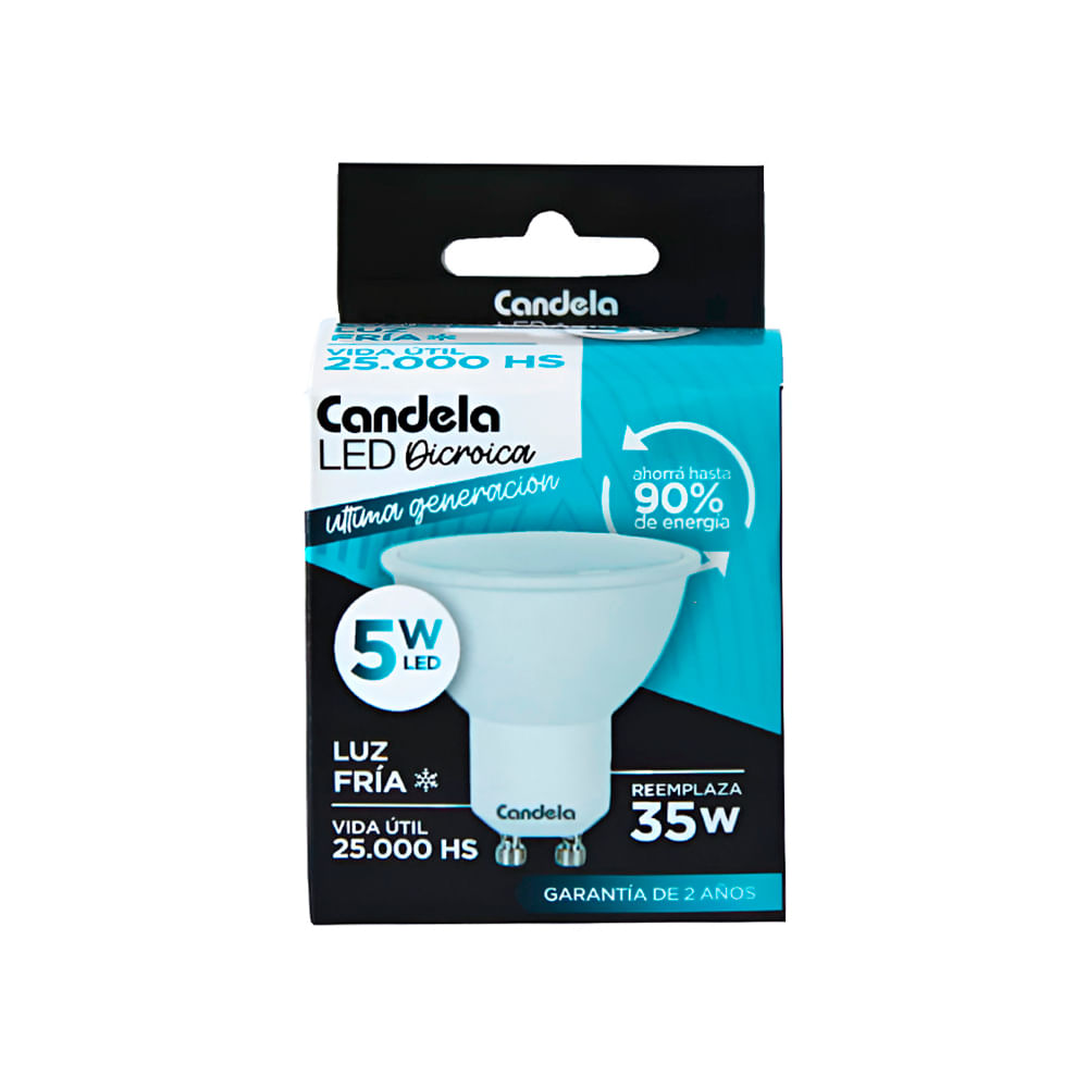 Led Dicroica Luz Fría GU10 5 W Candela