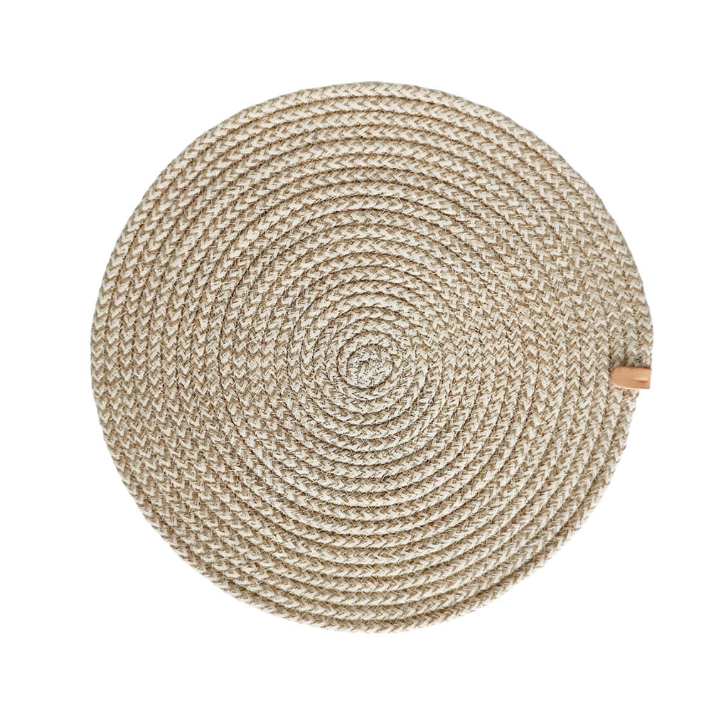 Individual Algodón Arpillera Beige 32x30 Cm Indo7yc Elkas