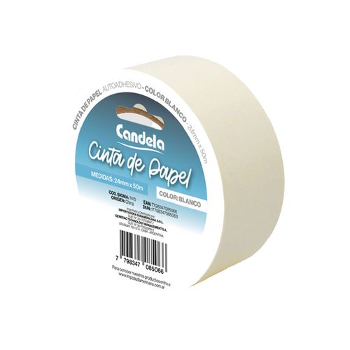 Cinta de Papel 24x50 Mm Blanco Candela