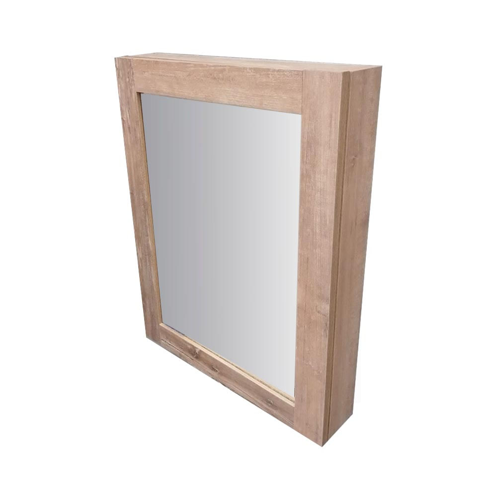 Botiquin 1 Puerta con Espejo 50,5x65,5x11,5 Cm Melamina Marrón EABOTBOS Faravelli