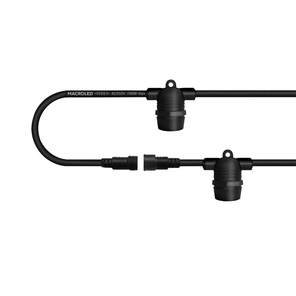 Guirnalda Exterior AC250V 10 Mts con 20 Portalámparas Macroled