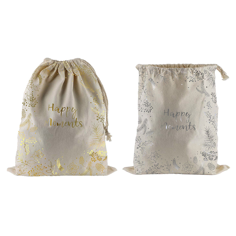 Bolsa de Regalo Tusor Dorado/Plateado 50X40 Cm V.H.Fabrics