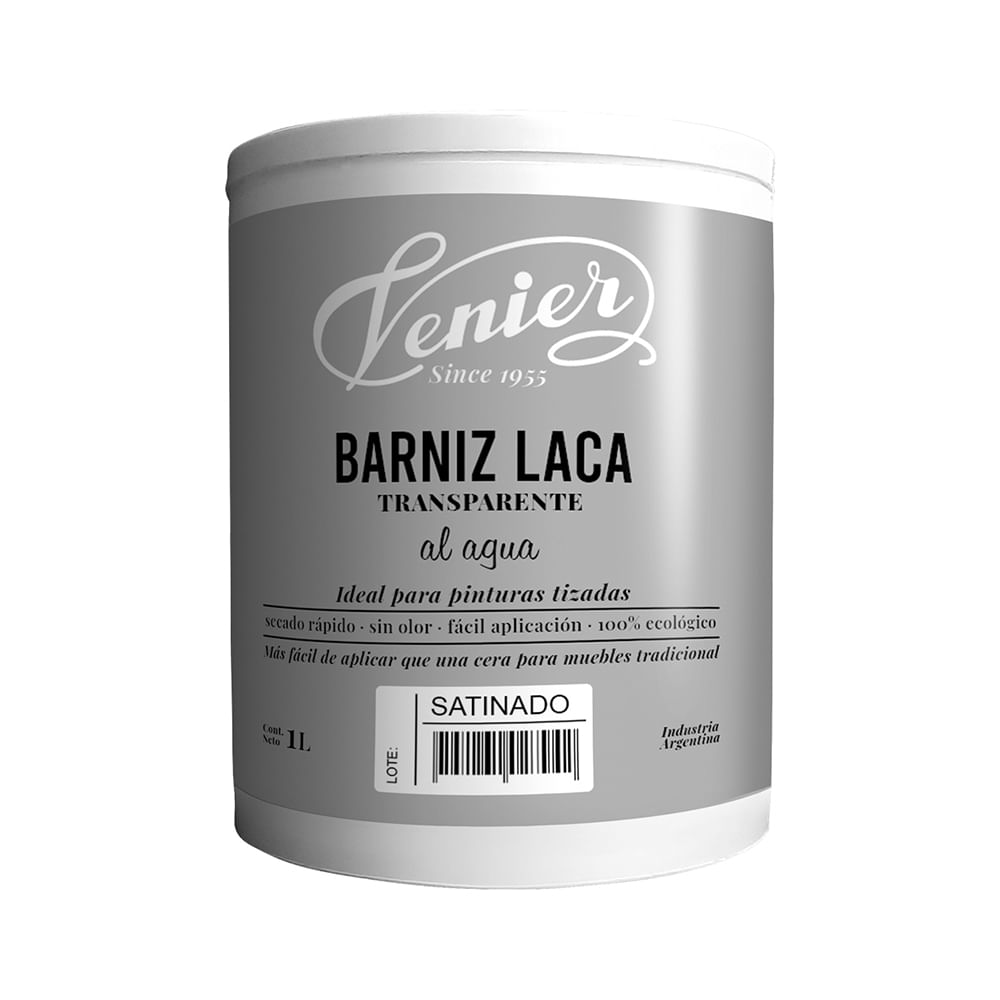 Barniz Transparente Satinado 1 Lts Al Agua Venier