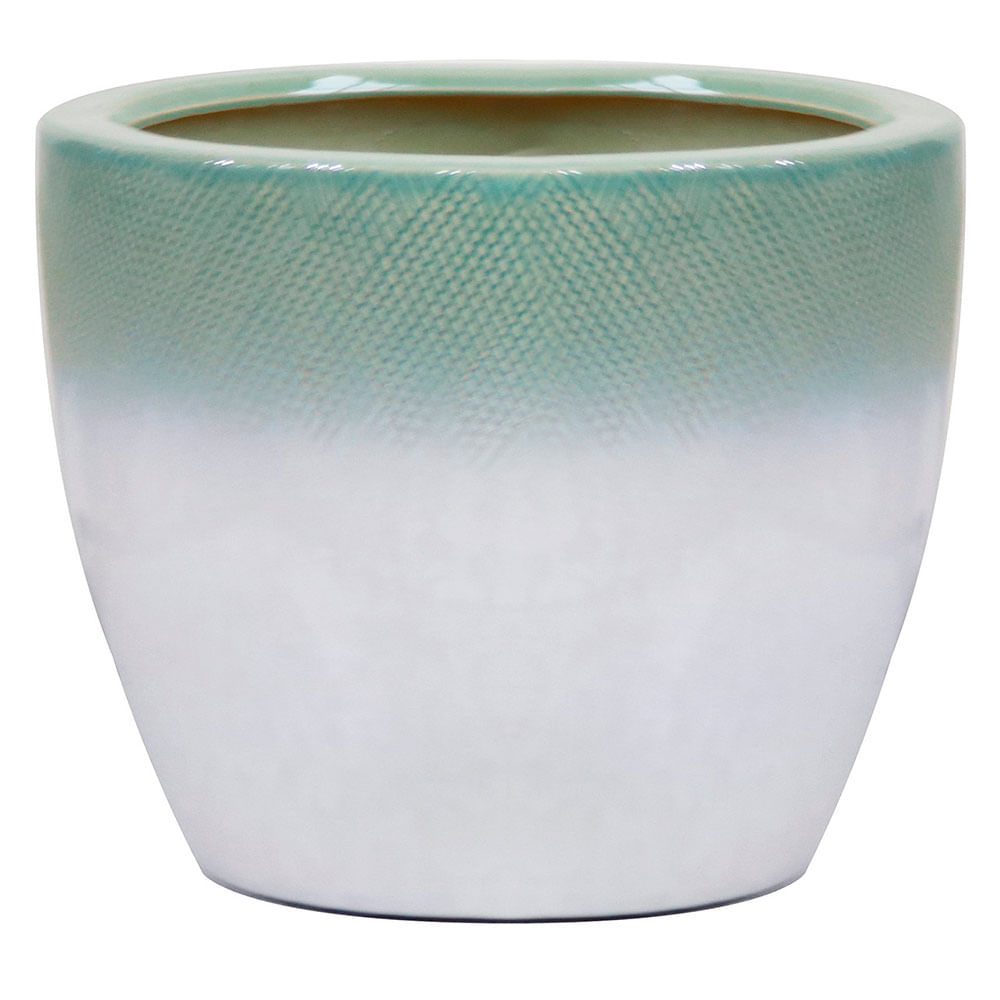 Maceta Cerámica 28 Cm Verde Degradé Outzen