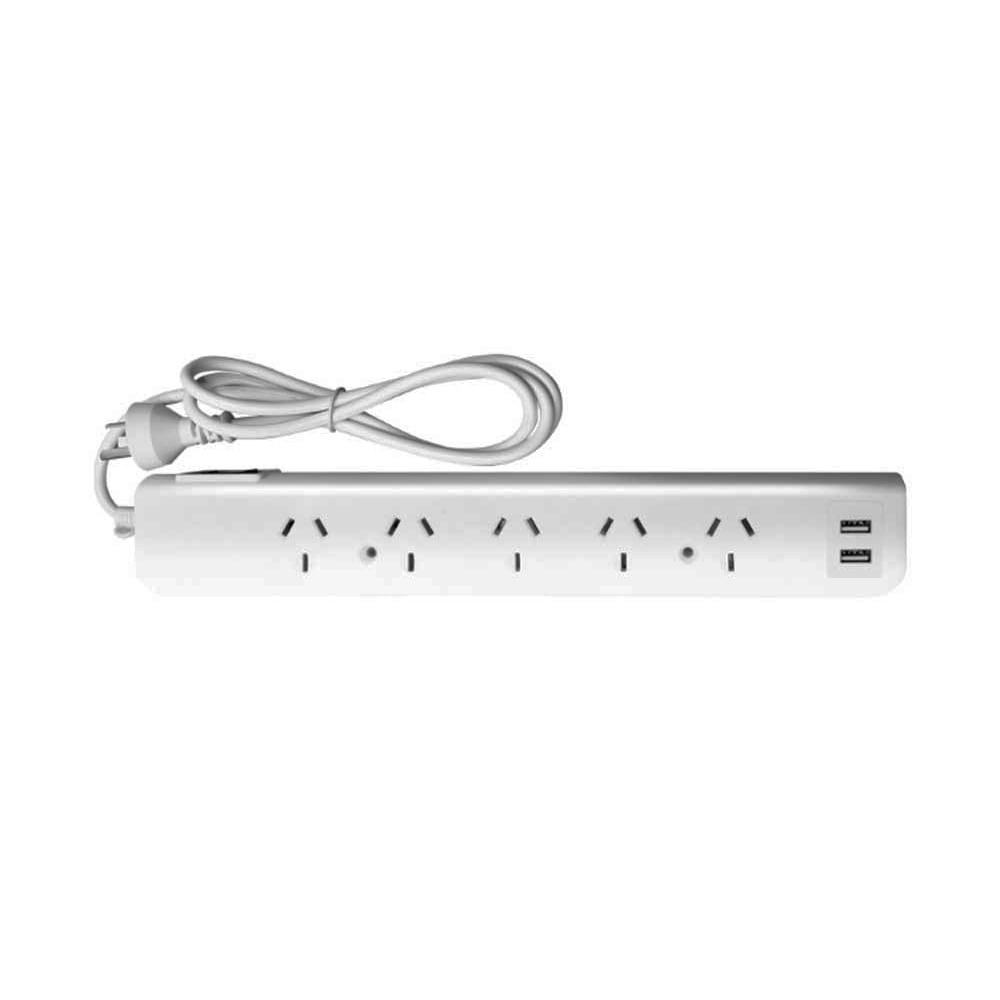Prolongador 5 Tomas + 2USB Blanco 1.3 Mts Inteck