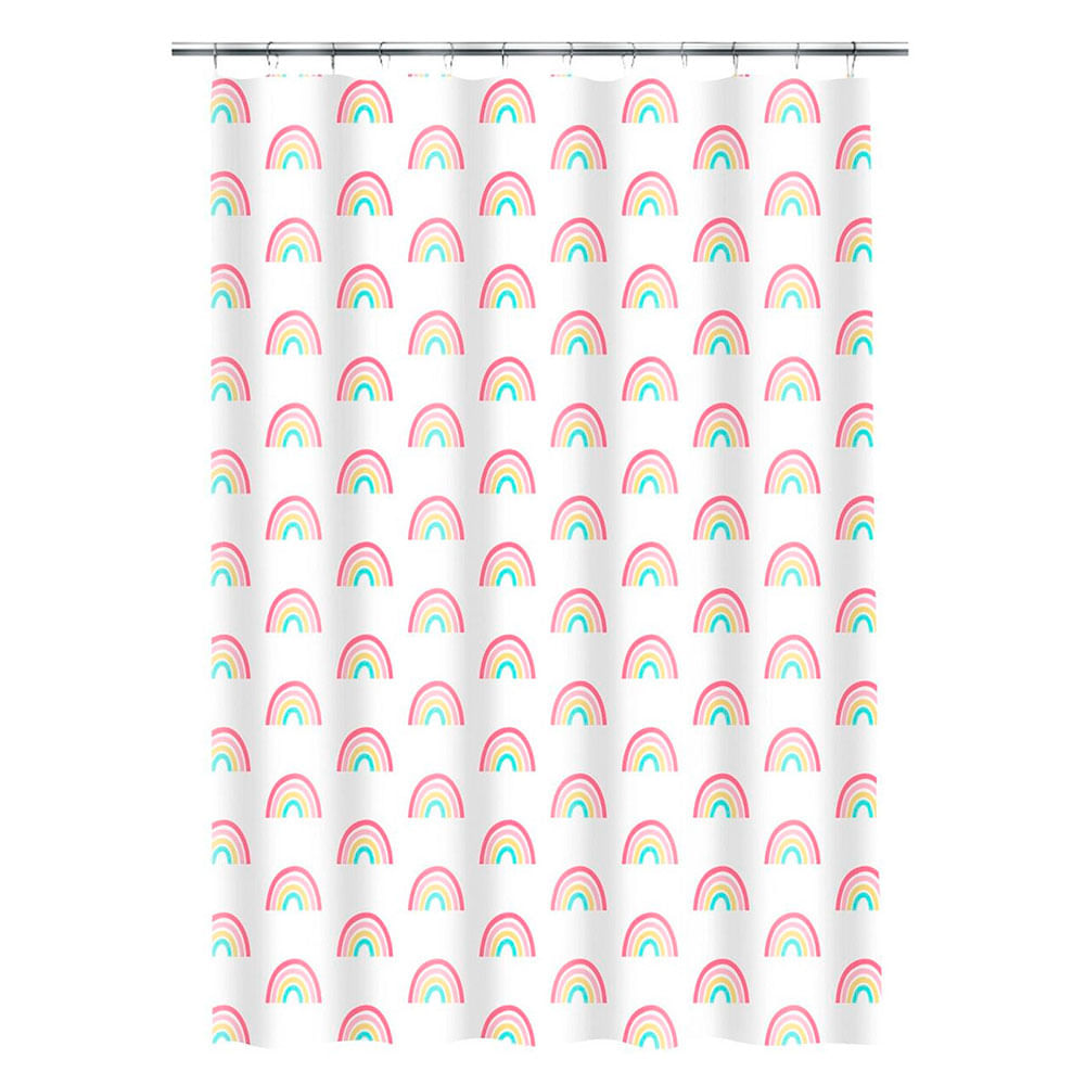 Cortina de Baño Poliéster Multicolor 180x180 Cm Arcoíris Cotidiana