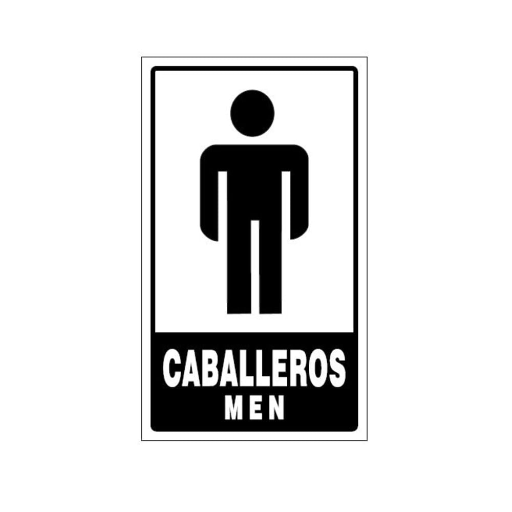 Cartel Señalización Vinilo Autoadhesivo Caballeros 10x17 Cm Randon