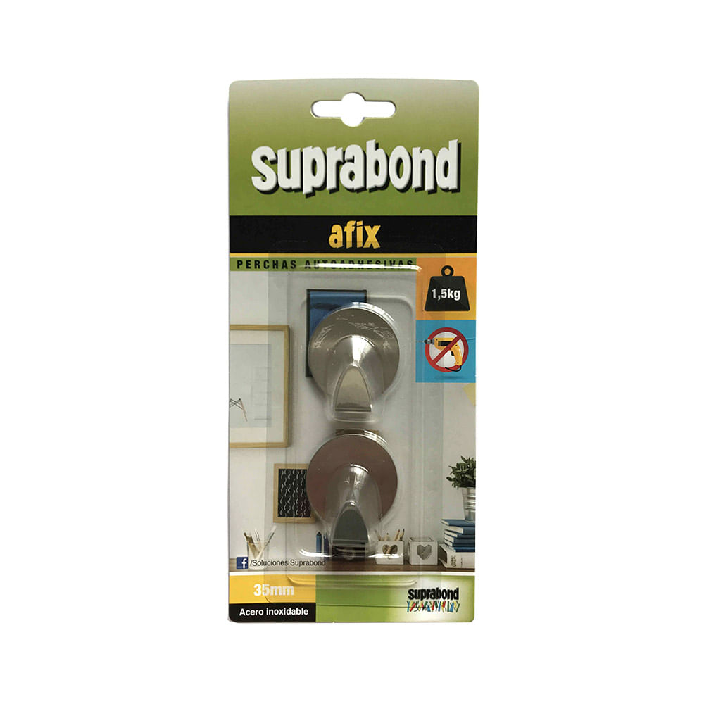Percha Circular Acero Inoxidable 35 Mm 2 Un Suprabond Afix
