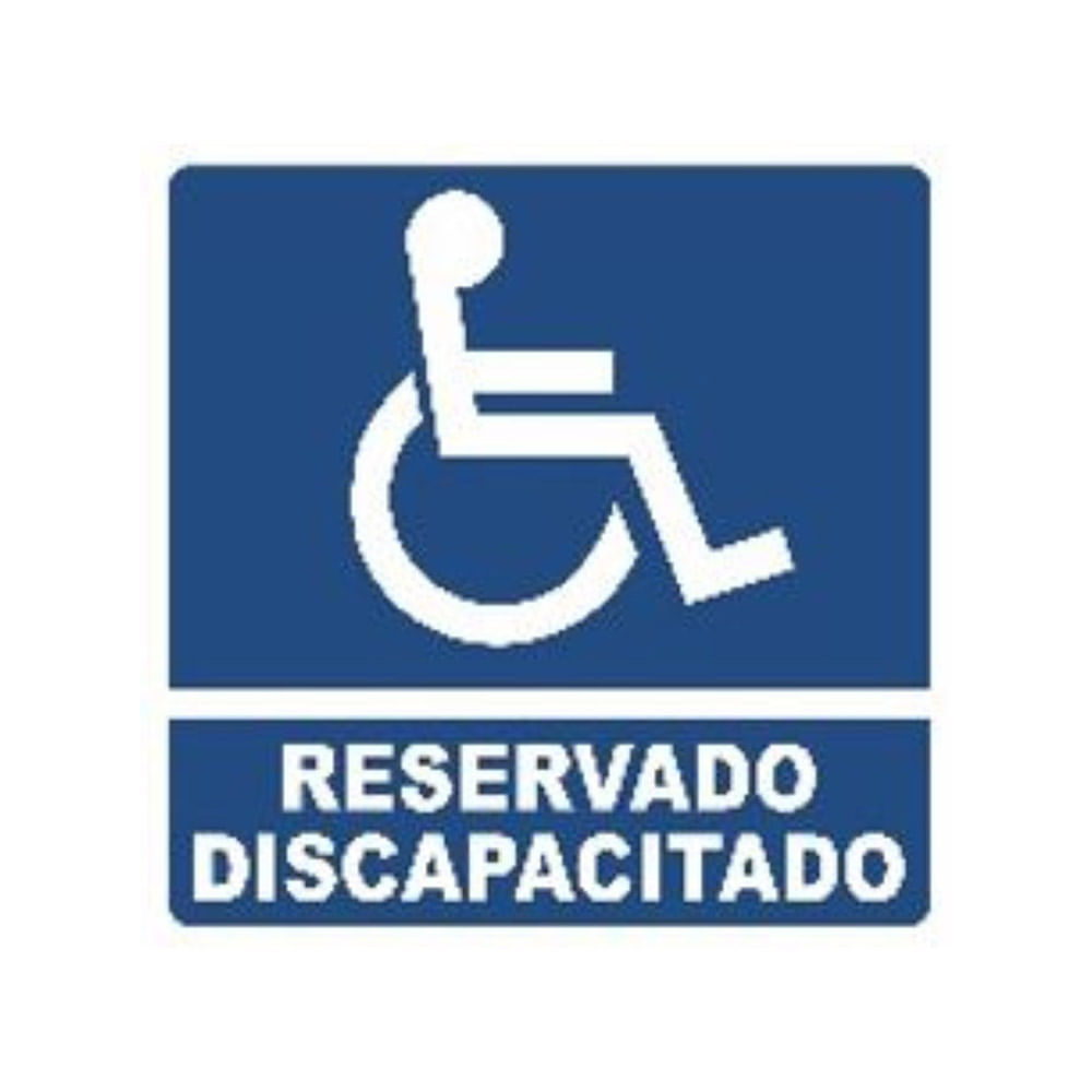 Cartel Señalización Reservado Discapacitado Poliestireno 15x15 Cm Randon