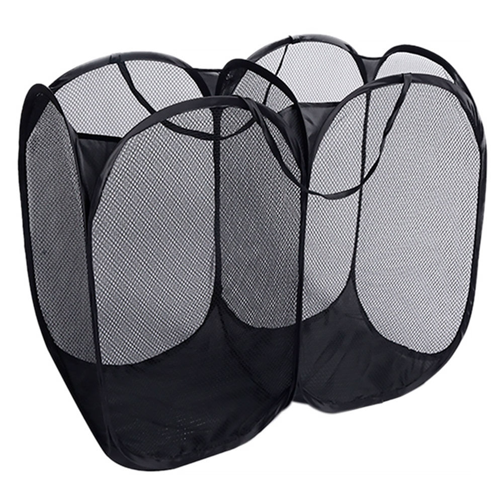 Canasto de Ropa Plegable 70x35x55 Cm Poliéster Negro Cotidiana